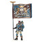 Фигурка JOYTOY Warhammer 40K Astra Militarum Tempestus Scions Command Squad 55th Kappic Eagles Banner Bearer - JT5130