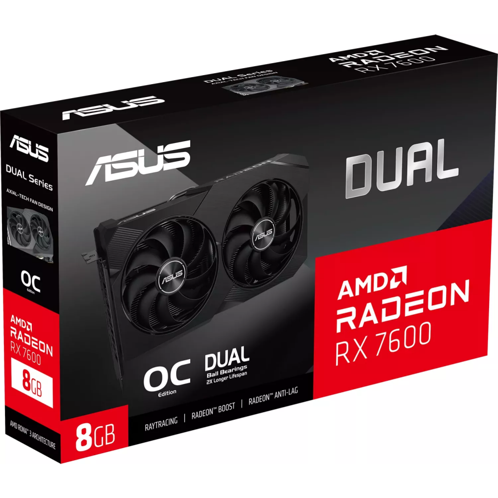 Видеокарта AMD Radeon RX 7600 ASUS 8Gb (DUAL-RX7600-O8G-V2): купить в  интернет магазине Регард Москва: цена, характеристики, описание, отзывы