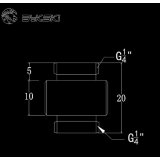 Прямой фитинг Bykski B-DTJ-S Black (C10-0053)