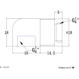 Угловой фитинг для СЖО Bykski B-RD90-X Gold (C10-0363)