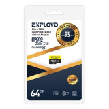 Карта памяти 64Gb MicroSD Exployd Premium (EX064GCSDXC10UHS-1-ElU3 w)