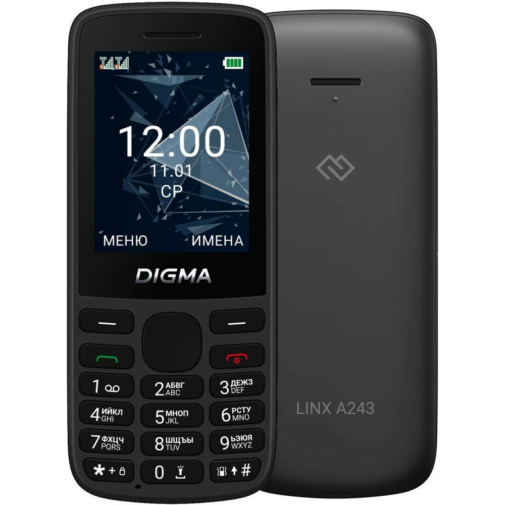 Телефон Digma Linx A243 Black: купить в интернет магазине Регард Москва:  цена, характеристики, описание, отзывы