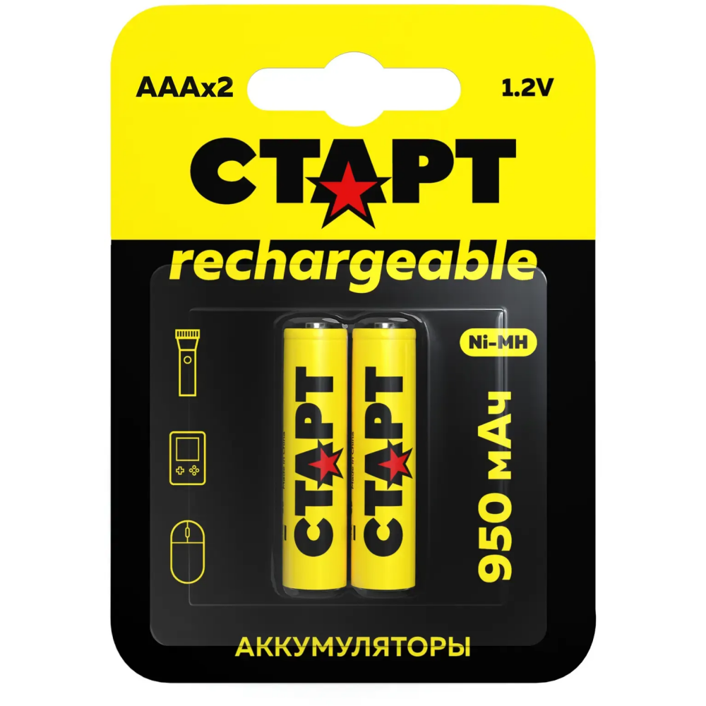 Аккумулятор СТАРТ (AAA, 950mAh, 2 шт.) - 4610116201862