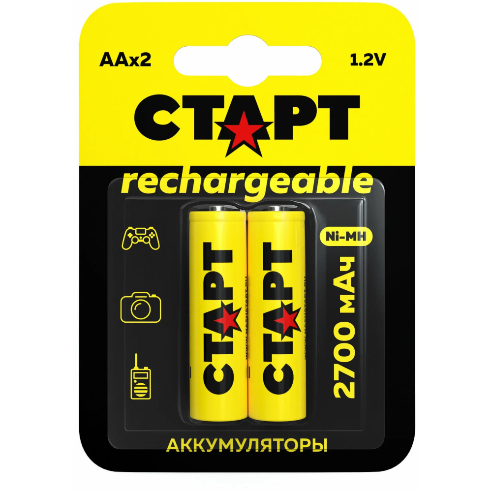 Аккумулятор СТАРТ (AA, 2700mAh, 2 шт.) - 4610116221044