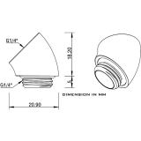 Угловой фитинг для СЖО Barrow TDWT45-V2 White (BA1382)