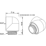 Угловой фитинг для СЖО Barrow TDWT90-B01 Black (BA1386)