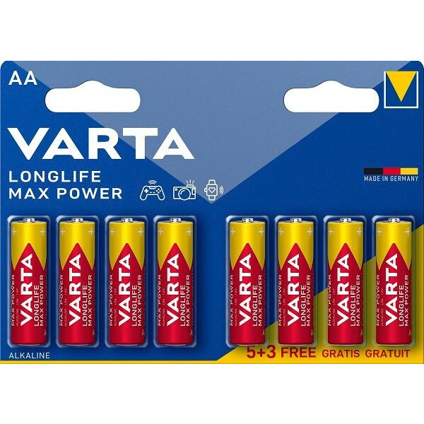 Батарейка Varta Long Life Max Power (AA, 8 шт.) - 04706101428