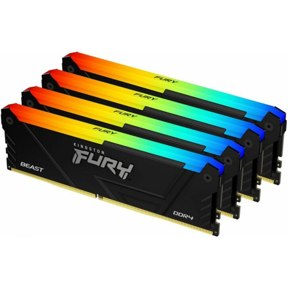 Оперативная память 64Gb DDR4 3200MHz Kingston Fury Beast RGB (KF432C16BB12AK4/64) (4x16Gb KIT)