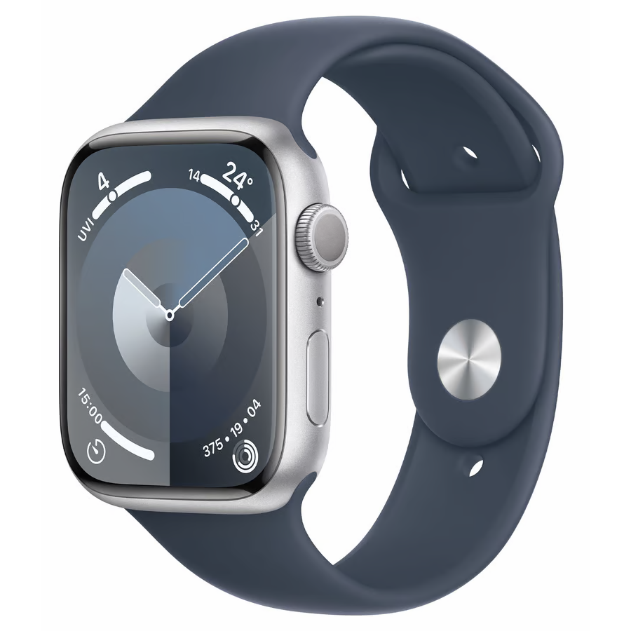 Умные часы Apple Watch Series 9 41mm Silver Aluminum Case with Blue Sport Band M/L (MR913LL/A)