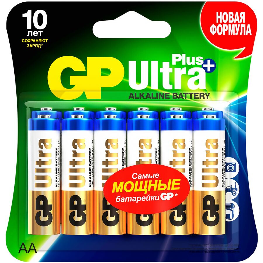 Батарейка GP 15A Ultra Plus Alkaline (AA, 12 шт.) - 4891199222085