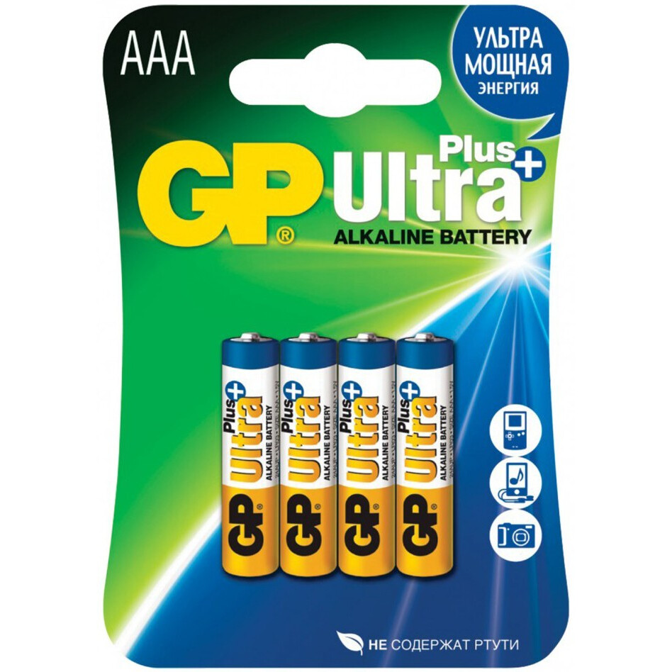 Батарейка GP 24A Ultra Plus Alkaline (AAA, 4 шт.) - 4891199177743