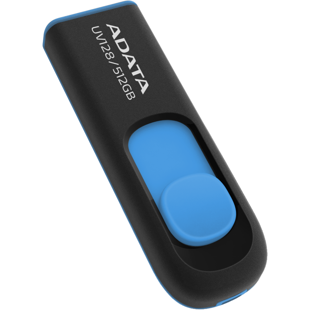 USB Flash накопитель 512Gb ADATA UV128 Black/Blue - AUV128-512G-RBE