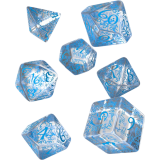 Набор кубиков Elvish Translucent & blue Dice Set (SELV11)
