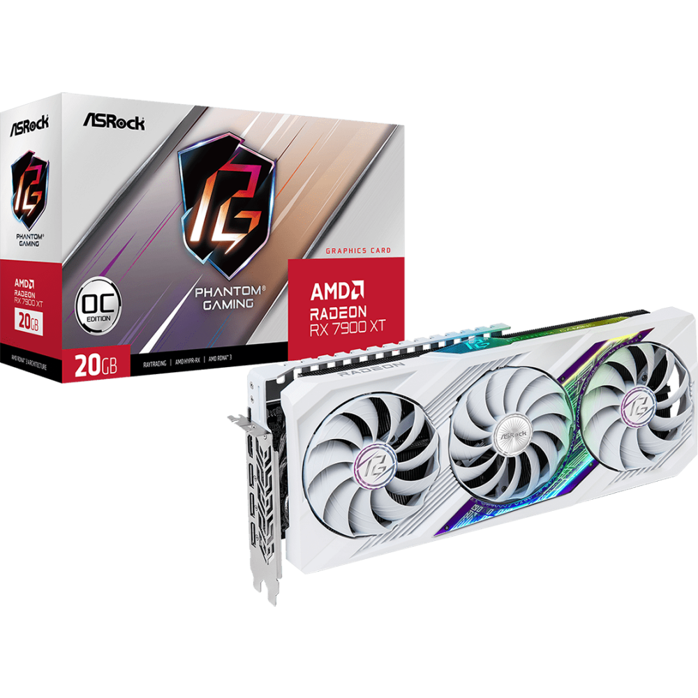 Видеокарта AMD Radeon RX 7900 XT ASRock Phantom Gaming White 20Gb (RX7900XT  PGW 20GO): купить в интернет магазине Регард Москва: цена, характеристики,  описание, отзывы