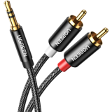 Кабель 3.5 Jack (M) - 2x RCA (M), 1м, UGREEN AV116 Black (10749)