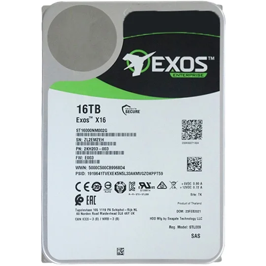 Жёсткий диск 16Tb SAS Seagate Exos X16 (ST16000NM002G)