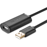 Кабель удлинительный USB A (M) - USB A (F), 10м, UGREEN US121 Black (10321)