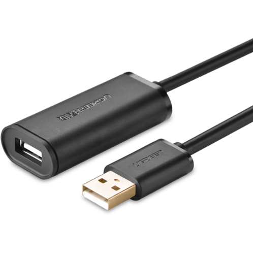 Кабель удлинительный USB A (M) - USB A (F), 10м, UGREEN US121 Black - 10321