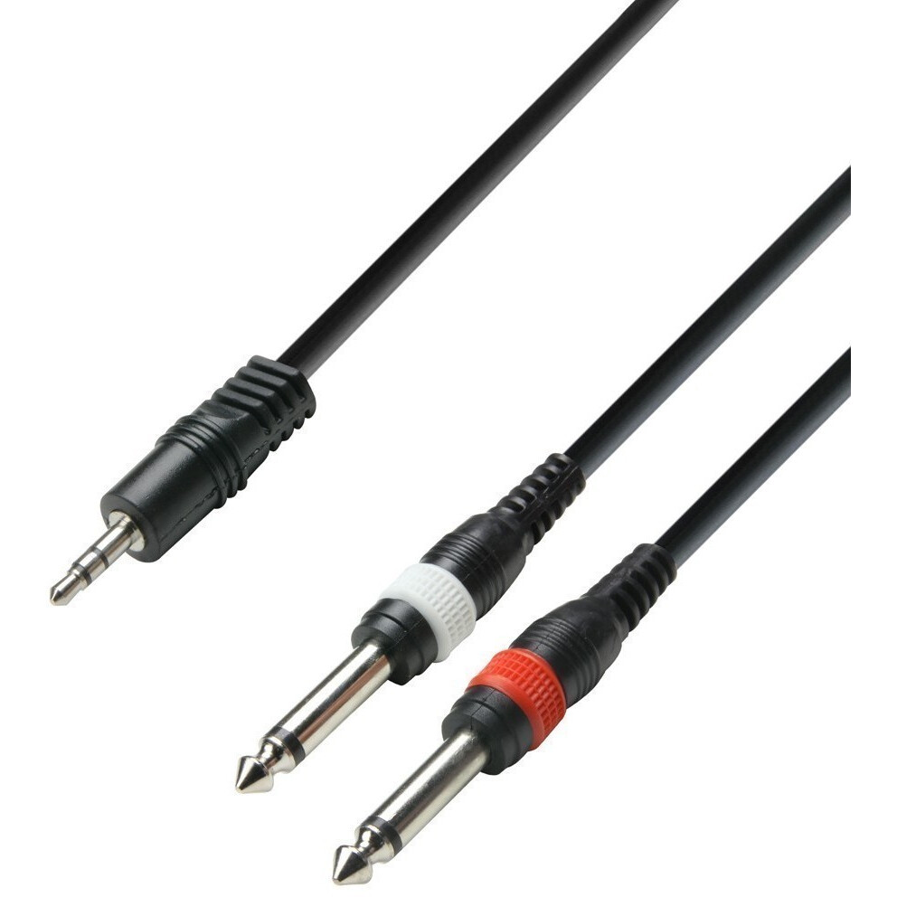 Разветвитель 3.5 Jack (M) - 2x 6.3 Jack (M), 6м, Adam Hall K3YWPP0600