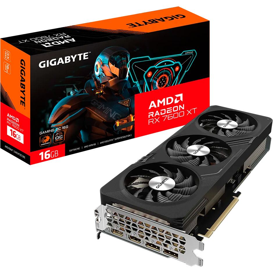 Видеокарта AMD Radeon RX 7600 XT Gigabyte 16Gb (GV-R76XTGAMING OC-16GD):  купить в интернет магазине Регард Москва: цена, характеристики, описание,  отзывы