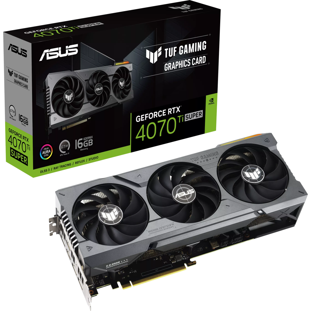 Видеокарта NVIDIA GeForce RTX 4070 Ti Super ASUS 16Gb  (TUF-RTX4070TIS-16G-GAMING): купить в интернет магазине Регард Москва:  цена, характеристики, описание, отзывы