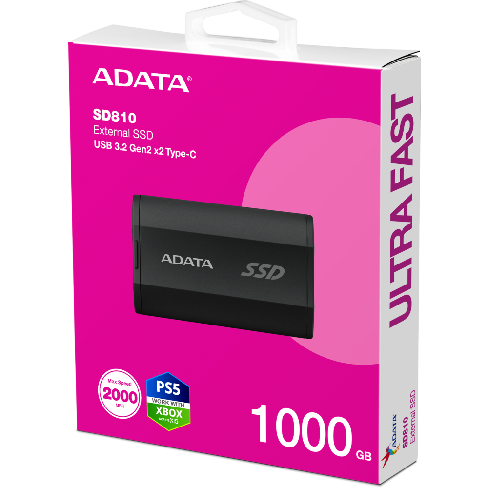 Внешний накопитель SSD 1Tb ADATA SD810 Black (SD810-1000G-CBK): купить в  интернет магазине Регард Москва: цена, характеристики, описание, отзывы