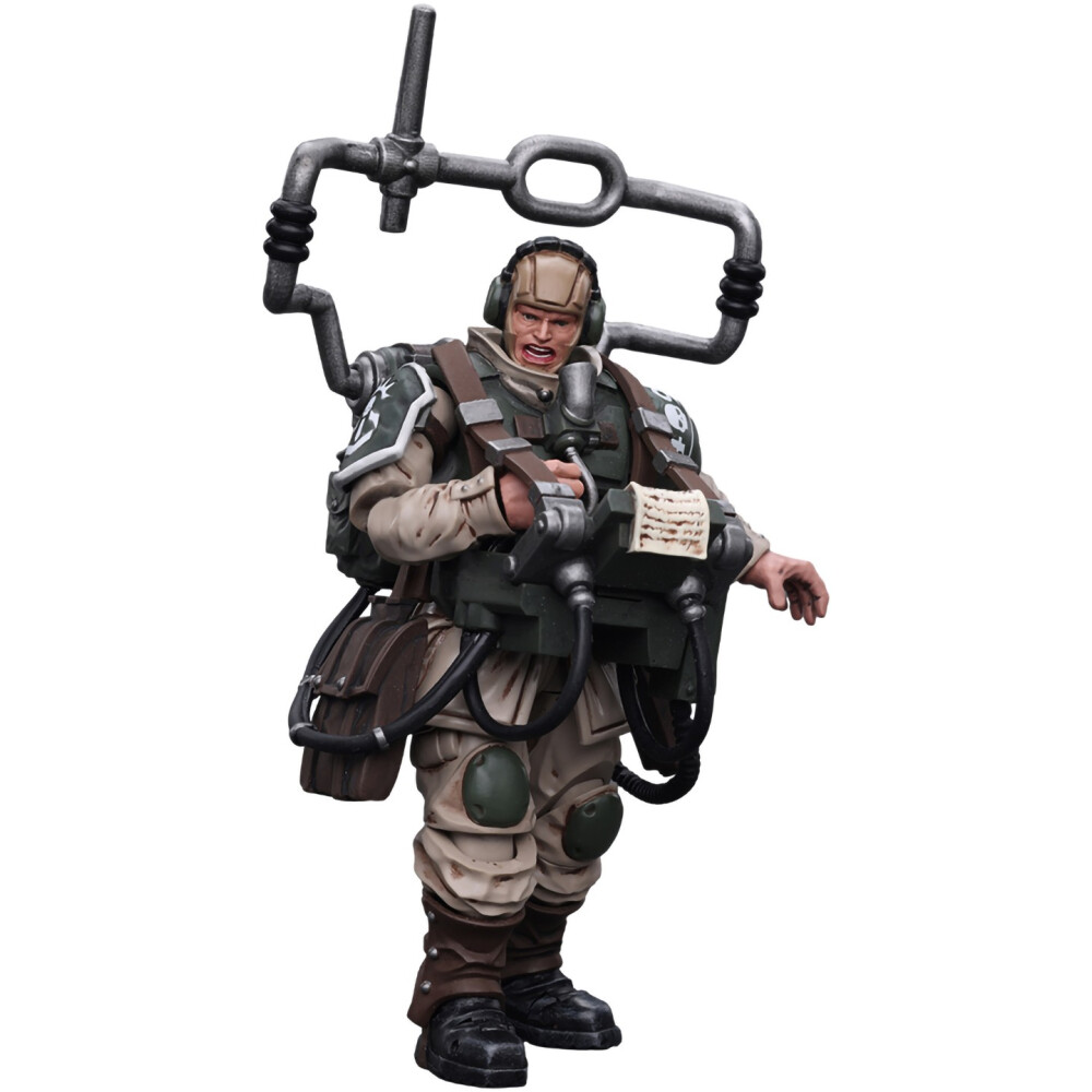 Фигурка JOYTOY Warhammer 40K Astra Militarum Cadian Command Squad Veteran with Master Vox - JT7912