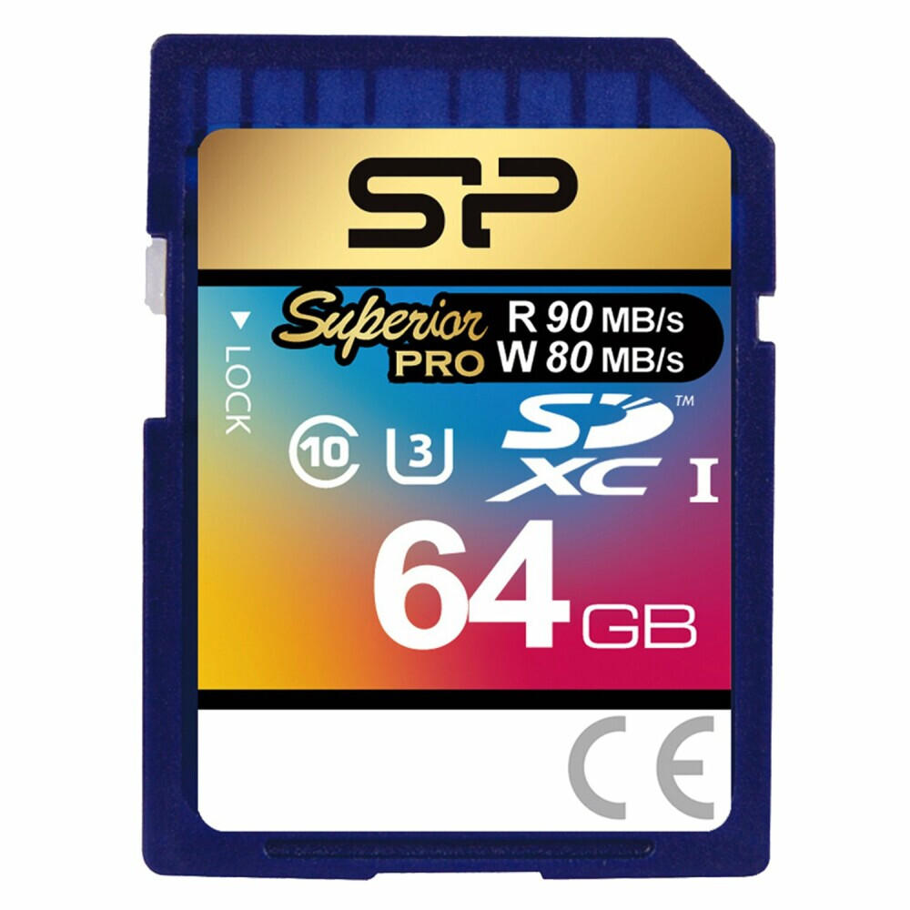 Карта памяти 64Gb SD Silicon Power Superior Pro (SP064GBSDXCU3V10)