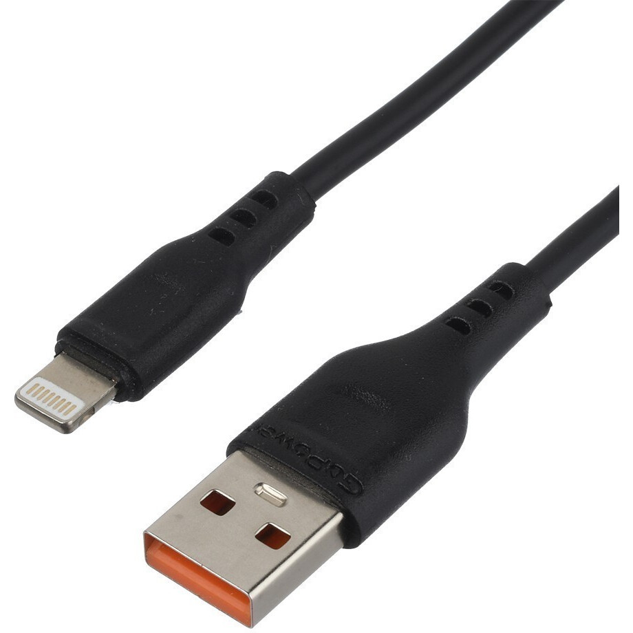 Кабель USB - Lightning, 2м, GoPower GP01L Black - 00-00022777