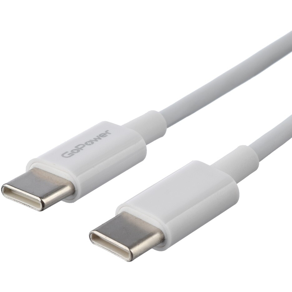 Кабель USB Type-C - USB Type-C, 1м, GoPower GP10TT-100W White - 00-00022802