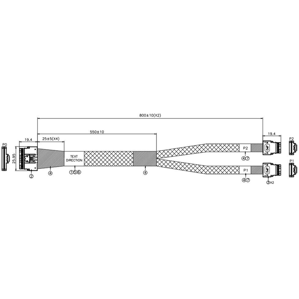 Комплект кабелей ASUS RS24/RS12 9560 RAID Cable Kit - 90SKS000-M3PAN0