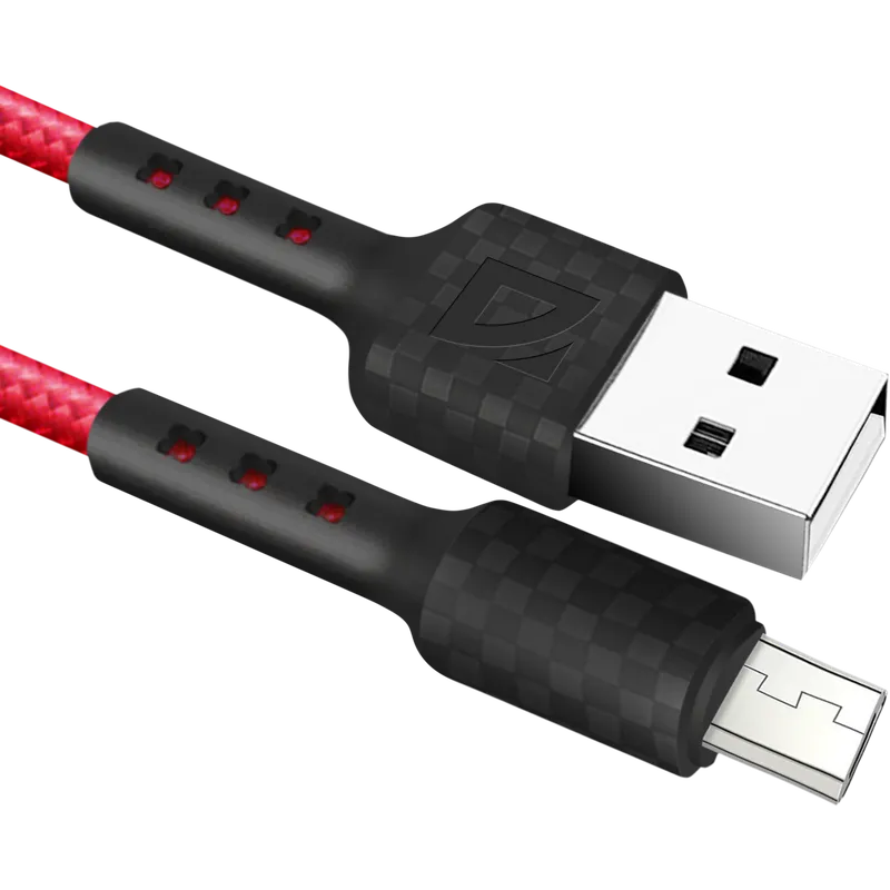 Кабель USB A (M) - microUSB B (M), 1м, Defender F181 Red - 87115RED