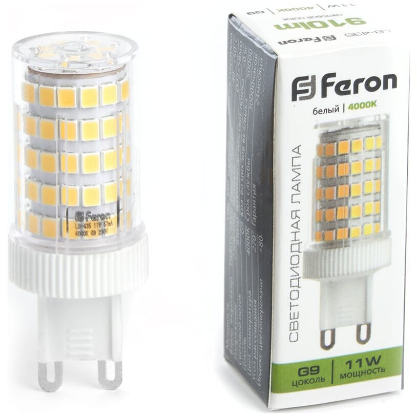 Светодиодная лампочка Feron LB-435 4000K (11 Вт, G9) - 38150