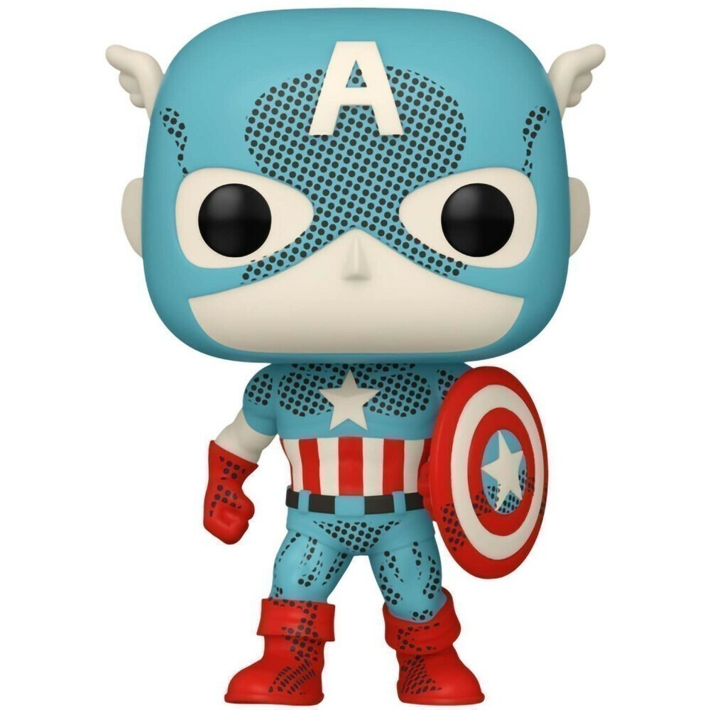 Фигурка Funko POP! Bobble Marvel D100 Retro Captain America (Exc) - 74479