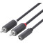 Кабель 3.5 Jack (F) - 2x RCA (M), 0.3м, Greenconnect GCR-51841