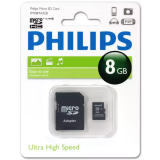 Карта памяти 8Gb MicroSD Philips + SD адаптер (FM08MA45B/97)