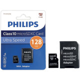 Карта памяти 128Gb MicroSD Philips + SD адаптер (FM12MA45B/97)