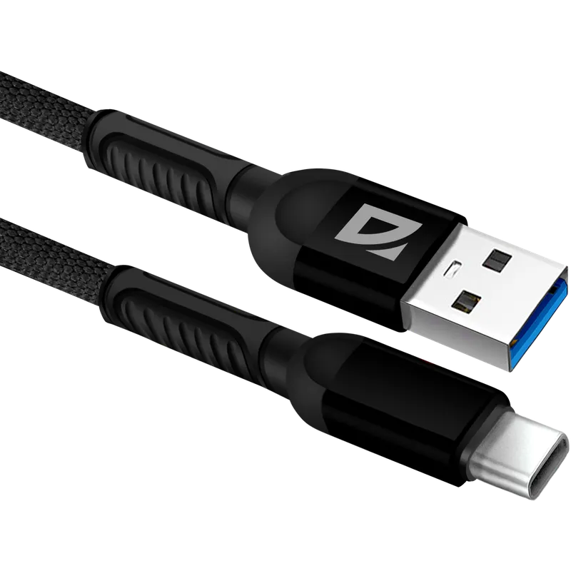 Кабель USB - USB Type-C, 1м, Defender F167 Black - 87103BLA