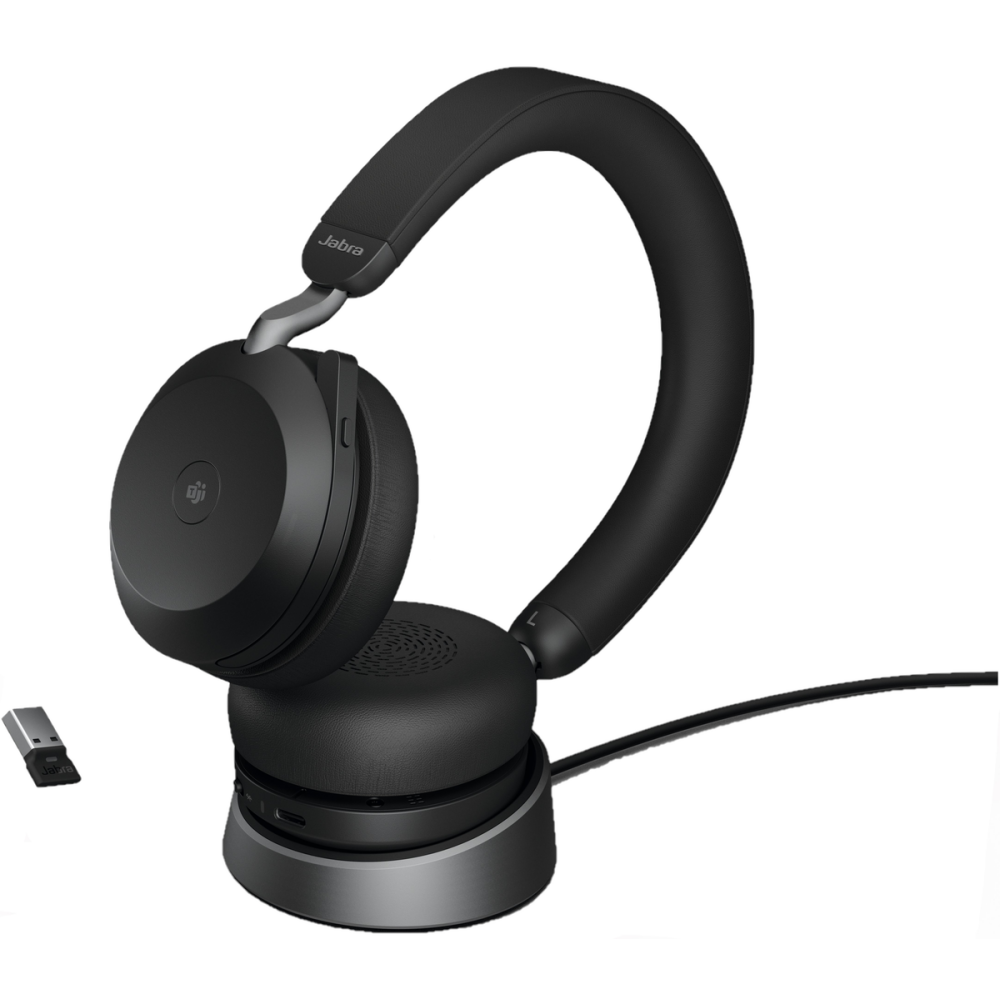 Jabra Evolve2 75 USB A MS Teams with Charging Stand Black