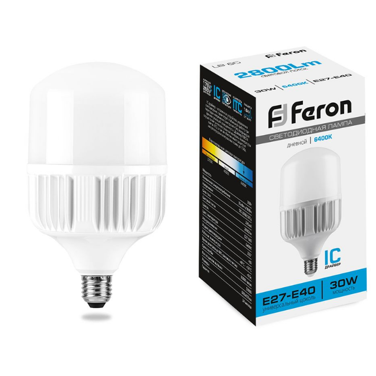 Светодиодная лампочка Feron LB-65 6400K (30 Вт, E27/E40) - 25537