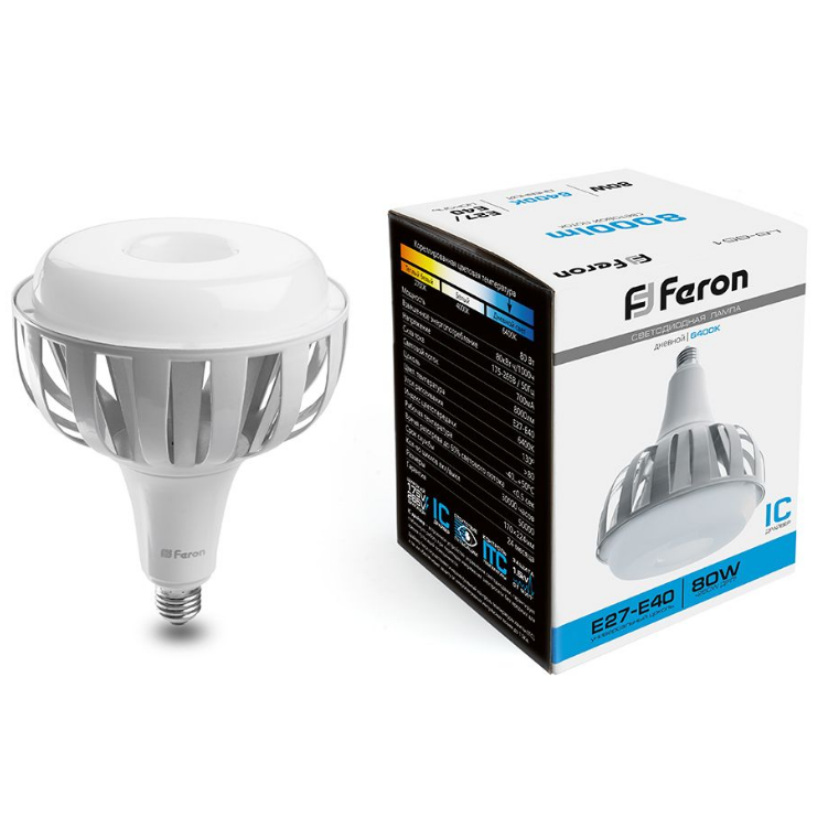 Светодиодная лампочка Feron LB-651 6400K (80 Вт, E27/E40) - 38095