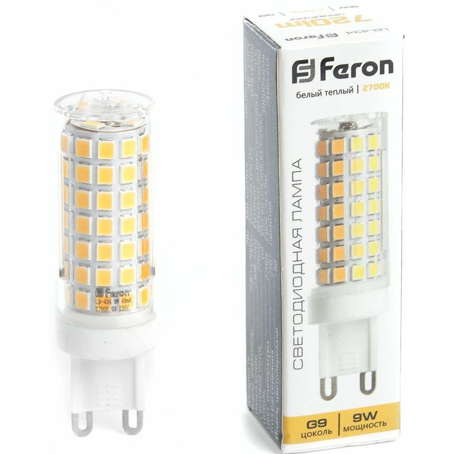 Светодиодная лампочка Feron LB-434 2700K (9 Вт, G9) - 38146