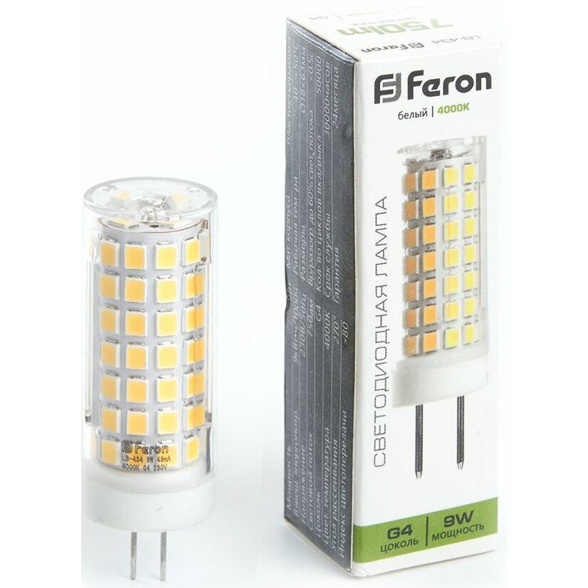 Светодиодная лампочка Feron LB-434 4000K (9 Вт, G4) - 38144