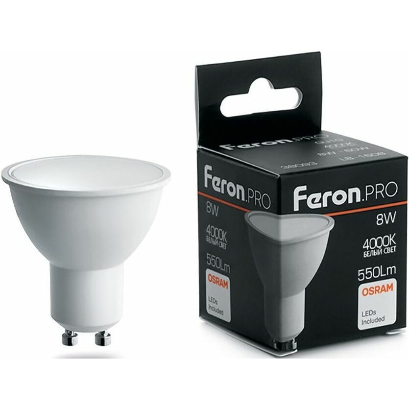 Светодиодная лампочка Feron PRO LB-1608 4000K (8 Вт, GU10) - 38093