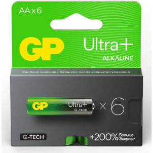 Батарейка GP 15A Ultra Plus Alkaline (AA, 6 шт.) (15AUPA21-2CRB6) - 4891199222689