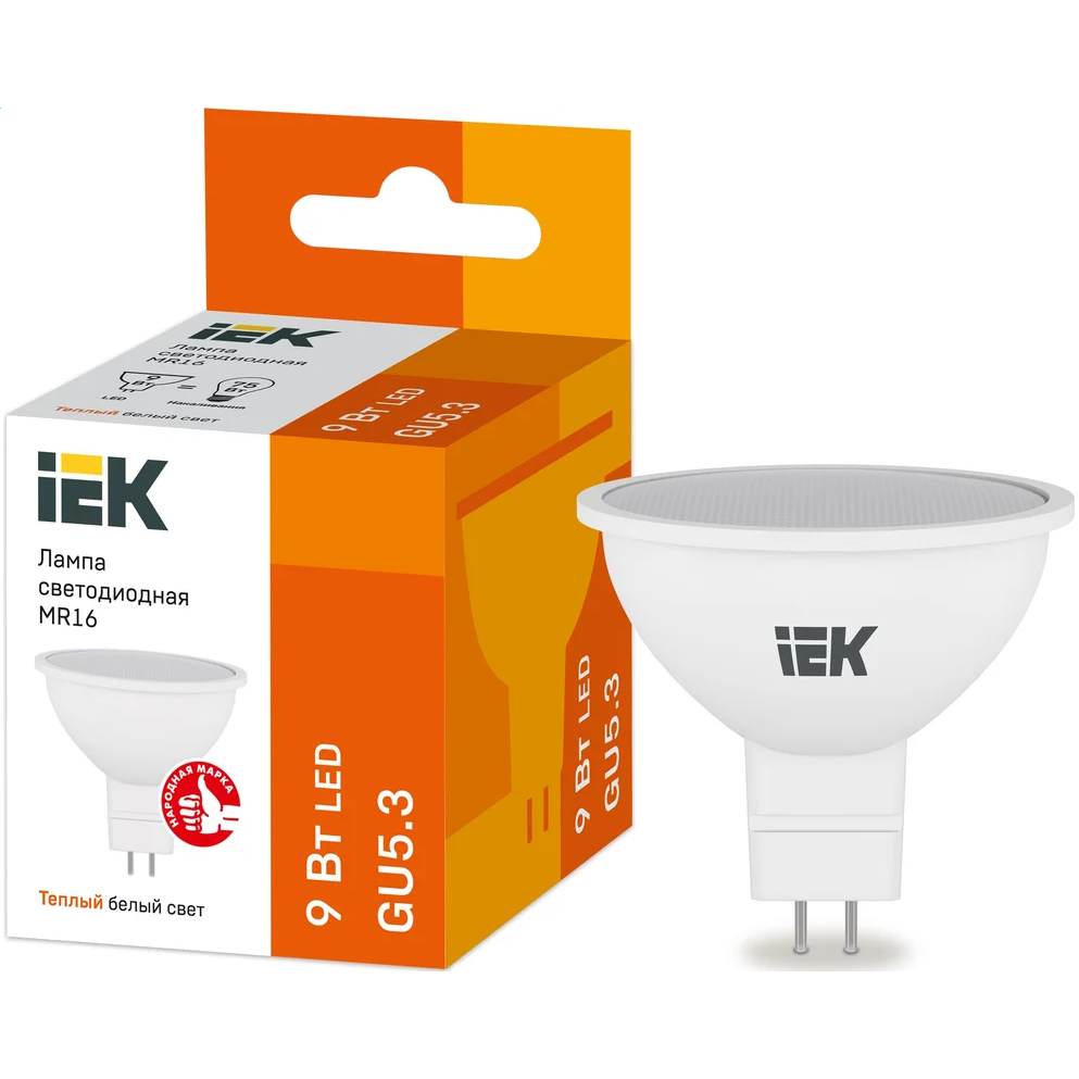 Светодиодная лампочка IEK LLE-MR16-9-230-30-GU5 (9 Вт, GU5.3)