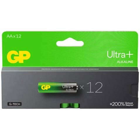 Батарейка GP 15A Ultra Plus Alkaline (AA, 12 шт.) (15AUPA21-2CRB12) - 4891199222740