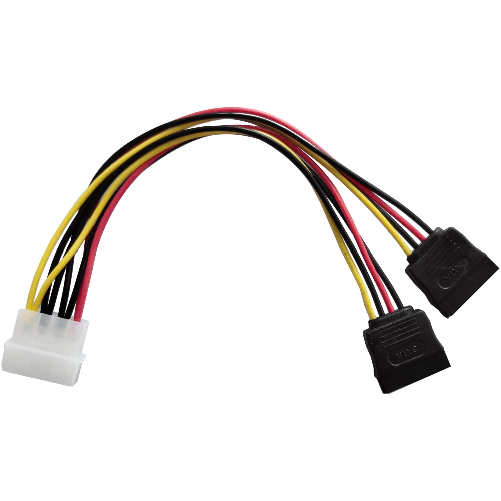 Кабель Molex - 2x SATA, Buro BU-MOLEX-2XSATA