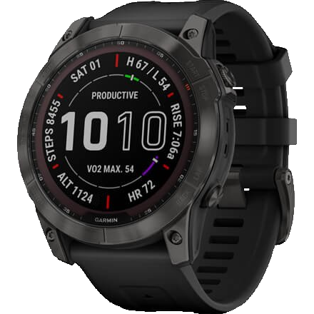 Умные часы Garmin Fenix 7X Sapphire Solar Carbon Gray Titanium with Black Band - 010-02541-10