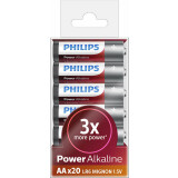 Батарейка Philips Power Alkaline (AA, 20 шт.) (LR6P20T/10)